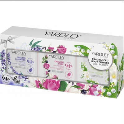 Superdrug Yardley London Mini Perfumed Body Powder Collection 3x50g Floral British Body Powder- Buy online at McGrocer