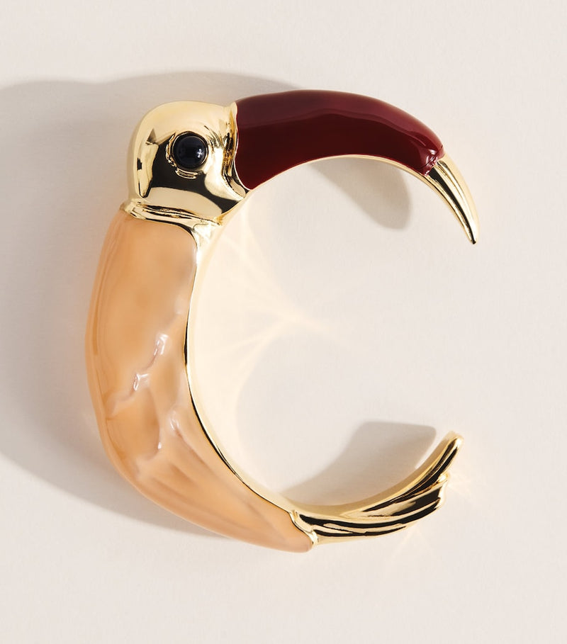 Chloé Toucan cuff bracelet Tropicus resin brass, UK version