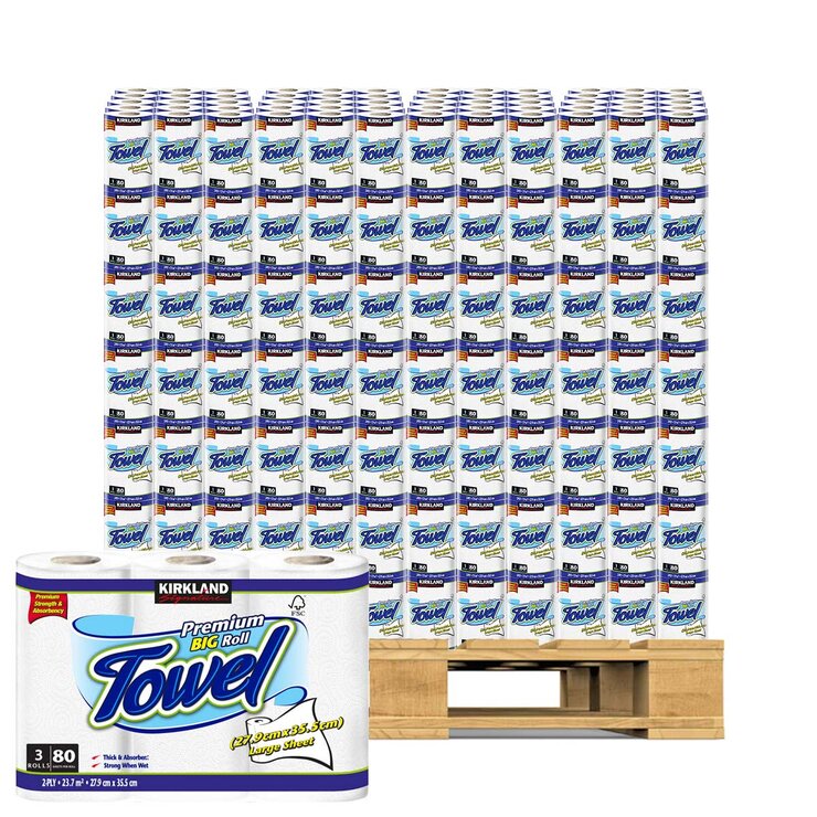 Kirkland Signature Kitchen Roll Towel 12 x 80 Sheet Pack - Pallet Deal