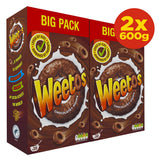 Weetos Chocolatey Hoops cereal 2 x 600g (British brand)