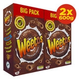 Weetos Chocolatey Hoops cereal 2 x 600g (British brand)