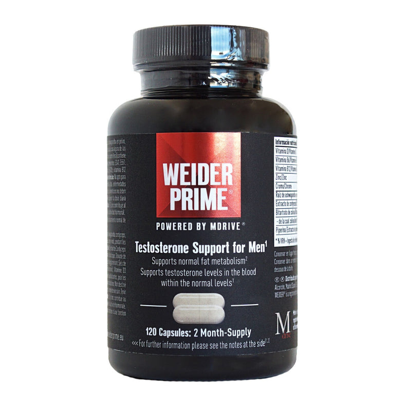 Weider Prime Testosterone Support for Men supplement 120 Count (British brand)