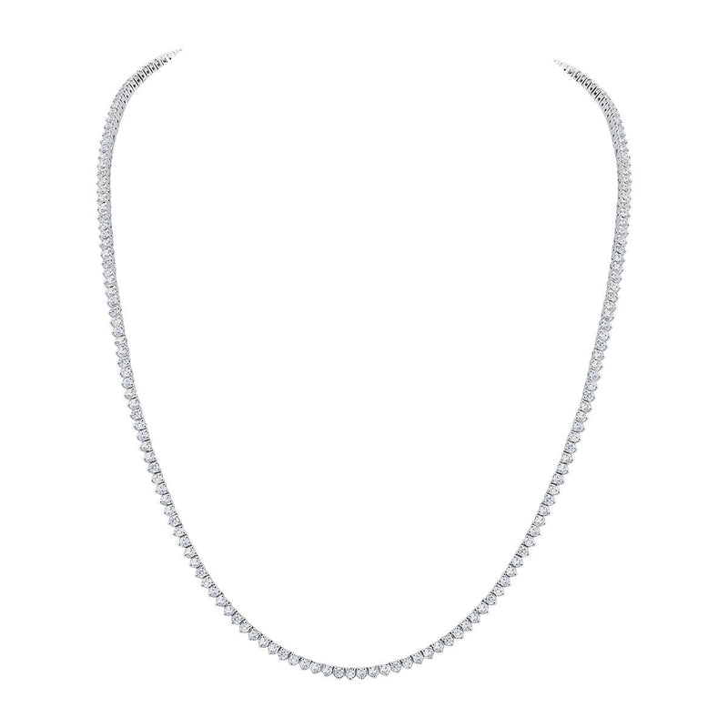 Costco diamond tennis necklace round brilliant cut 14ct white gold 5.00ctw 45.7cm, imported from the UK