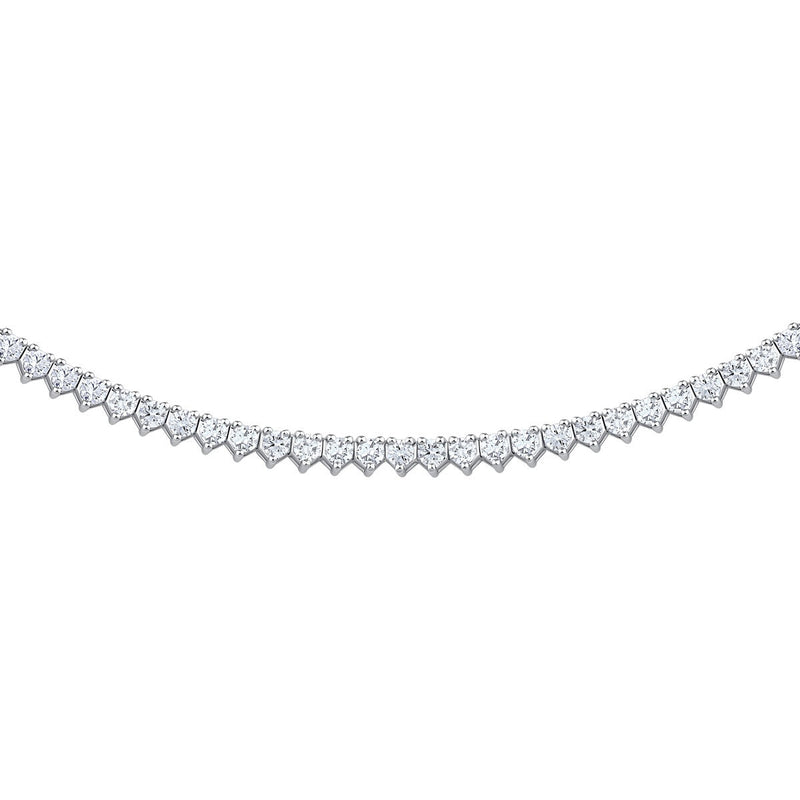 Costco diamond tennis necklace round brilliant cut 14ct white gold 5.00ctw 45.7cm, imported from the UK