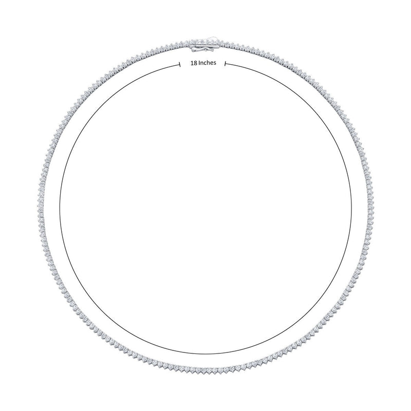 Costco diamond tennis necklace round brilliant cut 14ct white gold 5.00ctw 45.7cm, imported from the UK