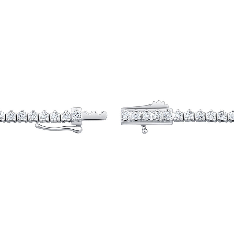 Costco diamond tennis necklace round brilliant cut 14ct white gold 5.00ctw 45.7cm, imported from the UK