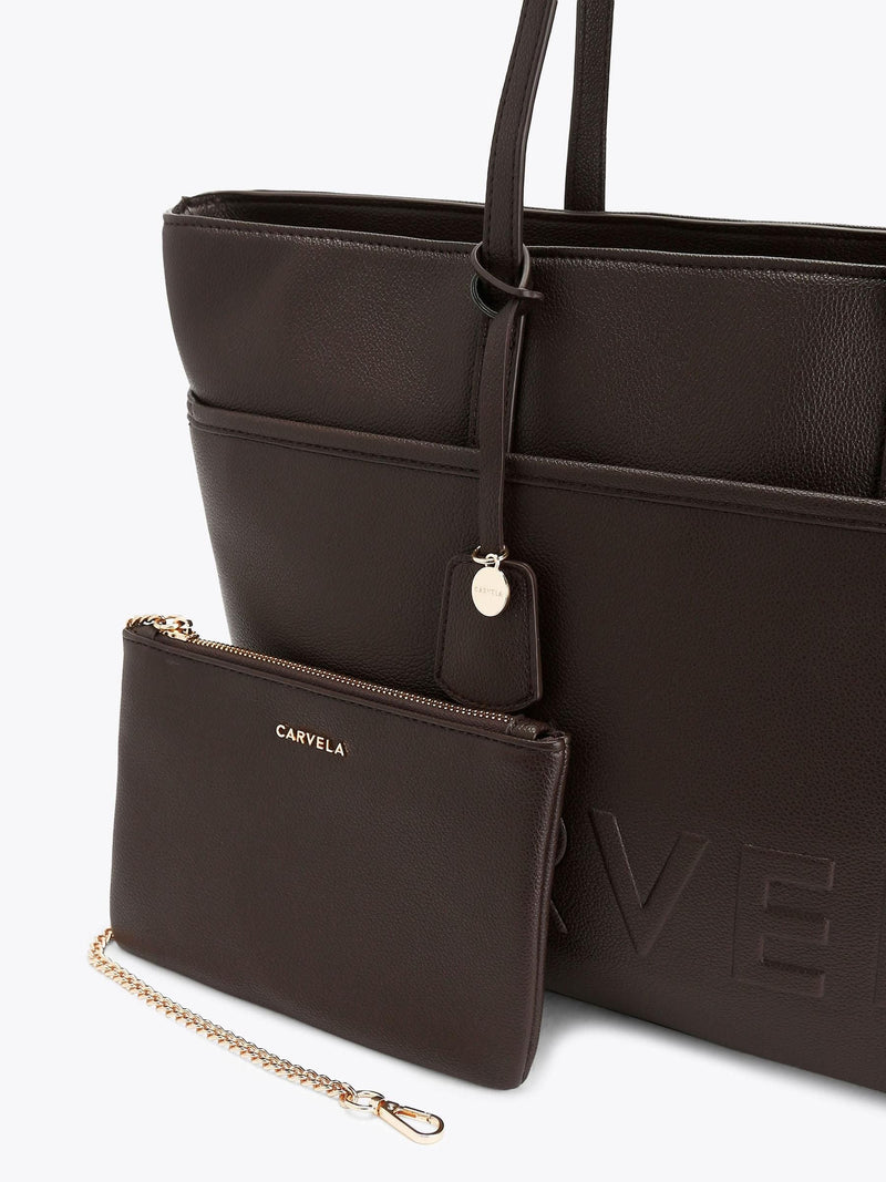 Carvela brown frame pocket wing tote bag imported from the UK