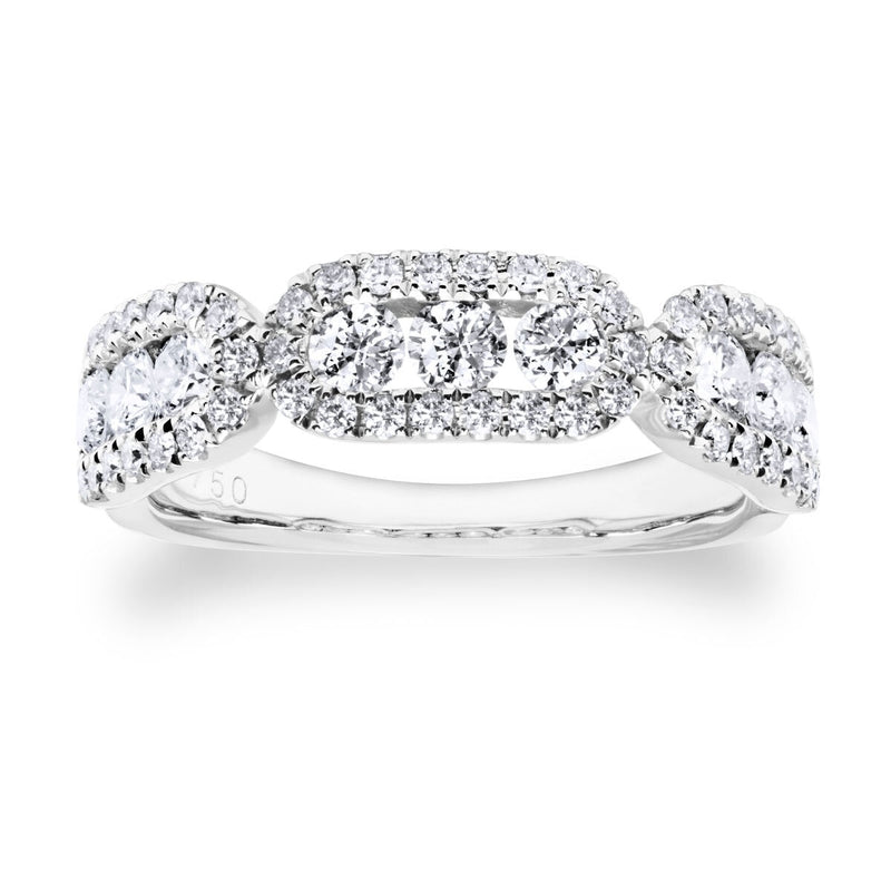 Bague diamant taille ronde brillante 1,09 ct or blanc 18 ct, importée du Royaume-Uni