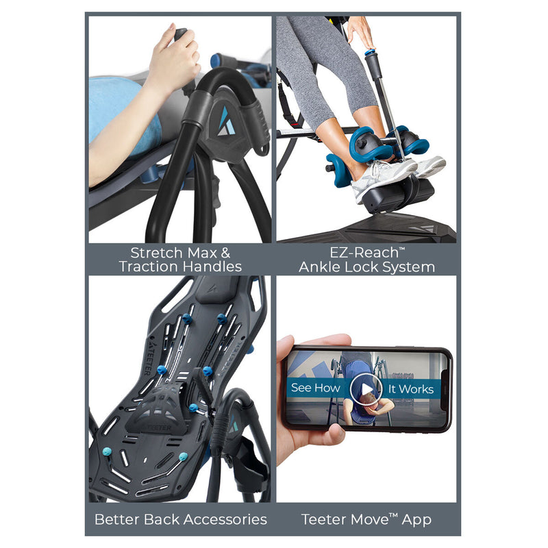 Teeter FitSpine LX9 Plus Inversion Table with Comfort Cushion 33.4kg (British brand)