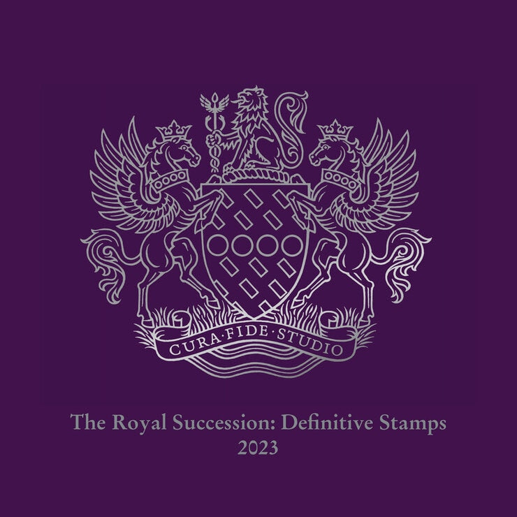 Royal Mail Royal Succession mint stamp sheets folder, imported from the UK