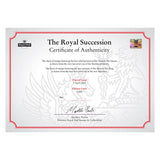 Royal Mail Royal Succession mint stamp sheets folder, imported from the UK