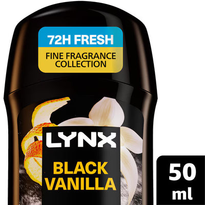 Superdrug Lynx Fine Fragrance Black Vanilla Deodorant Stick 50ml- Buy online at McGrocer