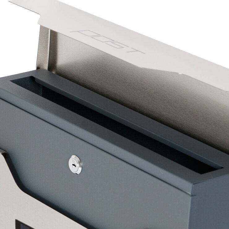 Phoenix Estilo stainless steel letter box 37x37cm, imported from the UK