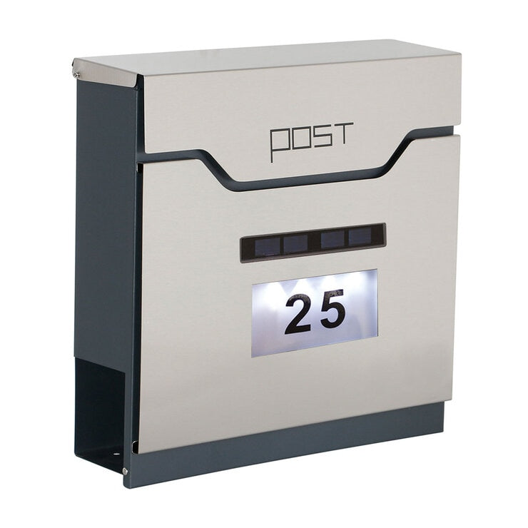 Phoenix Estilo stainless steel letter box 37x37cm, imported from the UK