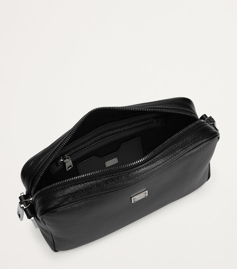 Dolce&Gabbana calfskin Roma belt bag with logo plaque and adjustable strap - British product