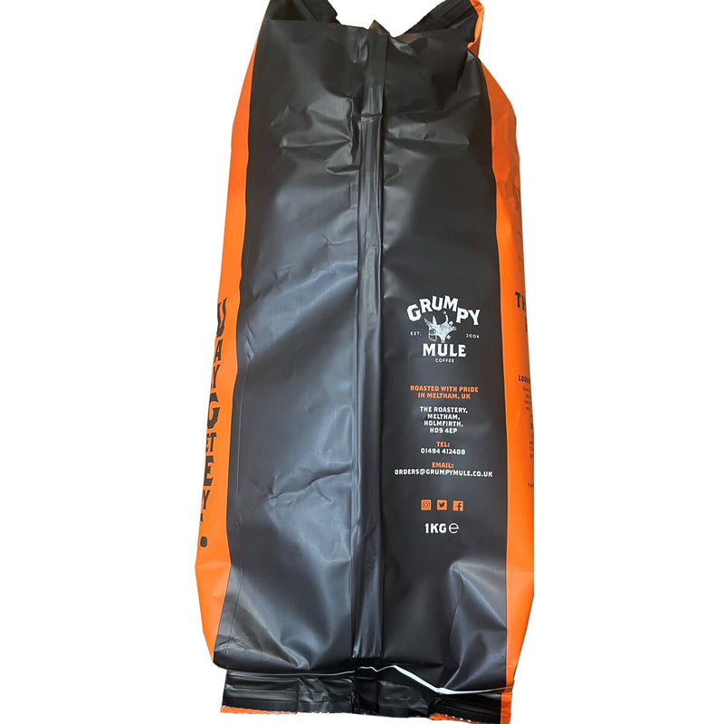 Grumpy Mule Dark Peak coffee beans 1kg, UK version