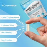 Vita London magnesium glycinate 1000mg vegan capsules, UK version