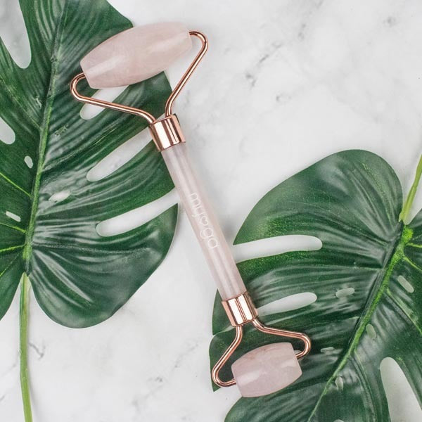 Myga Rose Quartz Facial Roller 15cm, imported from the UK
