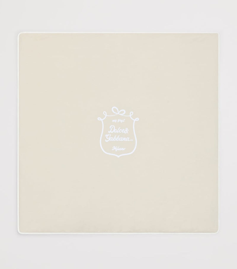 Dolce&Gabbana Kids cotton logo print blanket 72cm - British product