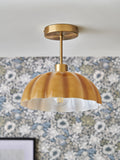 Clarke and Clarke Amber Scalloped Glass Pendant Light, UK version