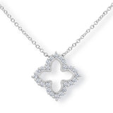 Costco UK Costco 0.38ctw Round Brilliant Cut Diamond Quatrefoil Pendant, 18ct White Gold- Buy online at McGrocer