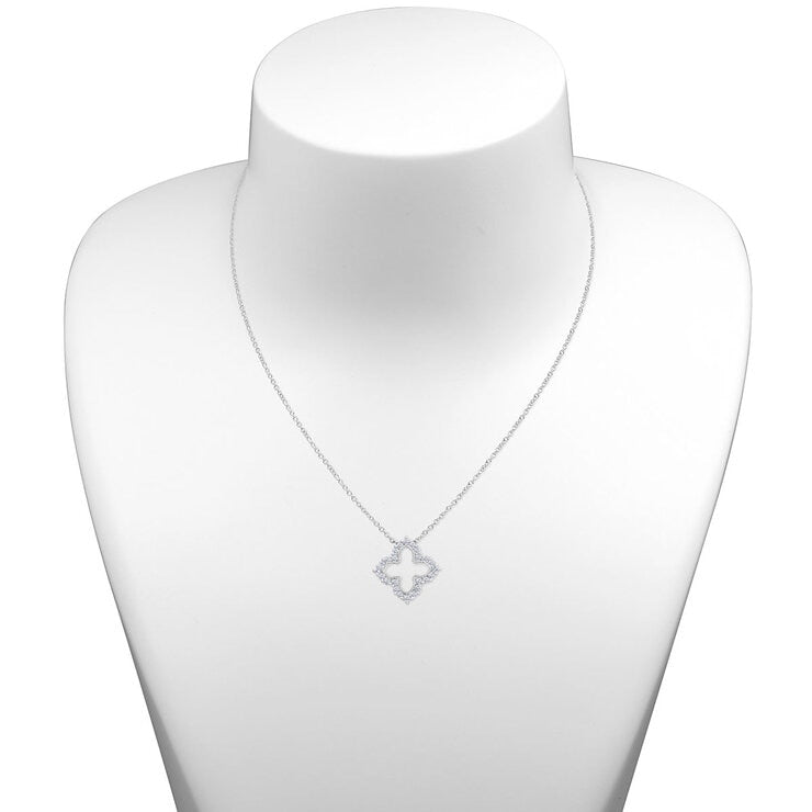 Costco 0.38ct round brilliant quatrefoil diamond pendant 18ct white gold, imported from the UK