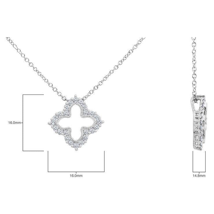 Costco 0.38ct round brilliant quatrefoil diamond pendant 18ct white gold, imported from the UK
