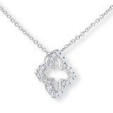 Costco 0.38ct round brilliant quatrefoil diamond pendant 18ct white gold, imported from the UK