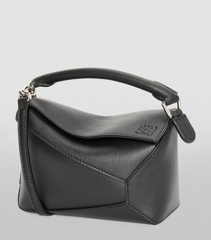 LOEWE mini Puzzle Edge top-handle bag in calfskin, imported from the UK