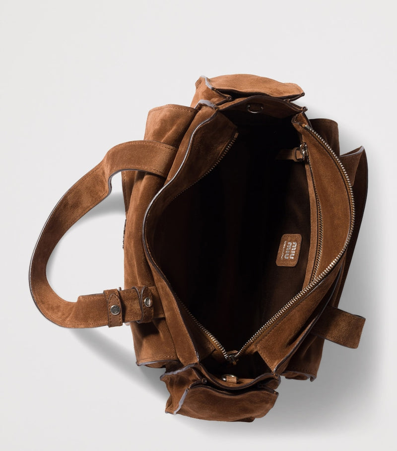 Miu Miu suede Utilitaire top-handle bag (British brand)