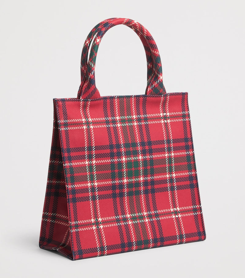 Harrods small tartan tote bag cotton canvas - British product