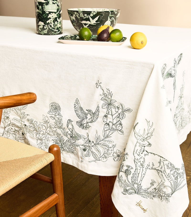 Harrods cotton-linen Toile de Jouy tablecloth - British product