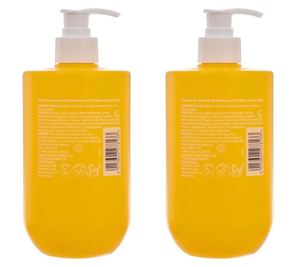 Sol Beauty Shower Cream Caramel Vanilla 2x500ml (British brand)