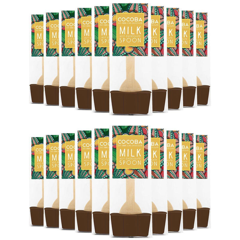 Cocoba milk chocolate hot chocolate spoons 20 x 50g - British product