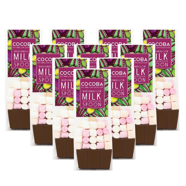 Cocoba Milk Chocolate Hot Chocolate Spoons with Marshmallows 10x50g - British product