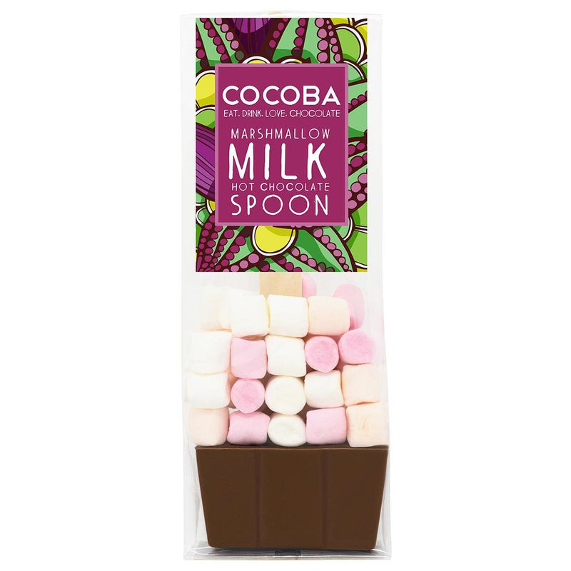 Cocoba milk chocolate hot chocolate spoons with marshmallows 20 x 50g - British product