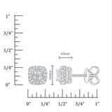 0.40ctw diamond stud earrings princess round brilliant cut 14ct white gold (British brand)