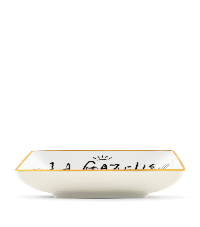 GINORI 1735 La Gazelle D'Or decorative tray 13.5cm, imported from the UK