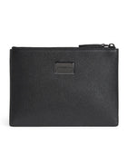 Emporio Armani grained leather logo pouch (British brand)