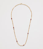 Suzanne Kalan rose gold and ruby medium block chain necklace, imported from the UK