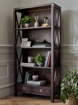 Next Laura Ashley Dark Chestnut Balmoral 2 Drawer Small Single Bookcase- Buy online at McGrocer