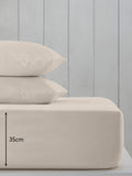 Stone cotton rich deep fitted bed sheet (British brand)
