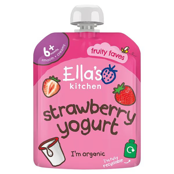 Ella's Kitchen strawberry Greek yoghurt pouch 6m+ 90g - British product