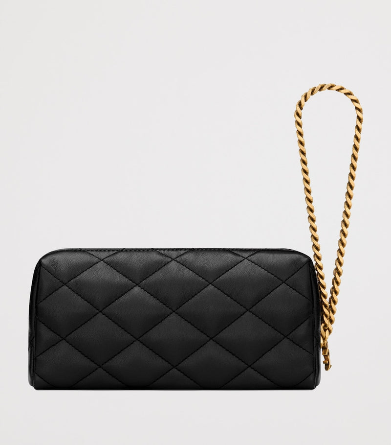 Saint Laurent quilted pouch with chain YSL monogram (British brand)