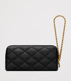Saint Laurent quilted pouch with chain YSL monogram (British brand)