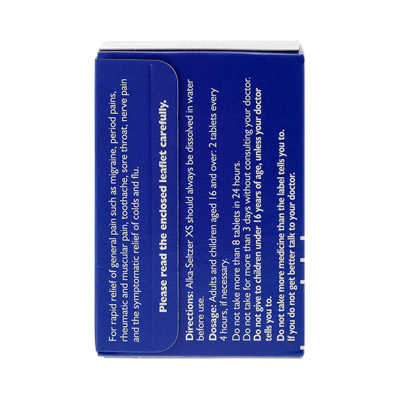 Alka-Seltzer XS pain relief tablets - British product