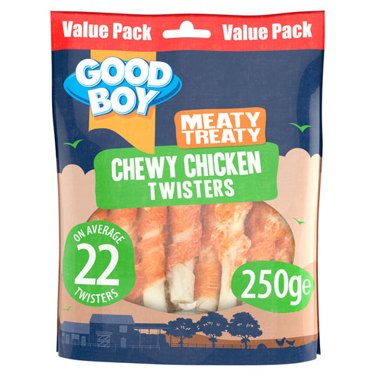 Good Boy Meaty Treaty Chewy Chicken Twisters Dog Treats GOODS ASDA   