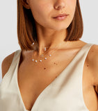 Persée 18kt yellow gold diamond 3-stone necklace - British product