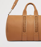 Aviteur leather woven-detail holdall - British product