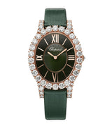 Harrods Chopard Heure du Diamant Medium Rose Gold and Diamond Oval Watch- Buy online at McGrocer